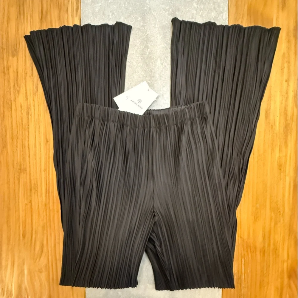 ANINE BING Black Billie Plissé Pleated Trousers Women’s Size Small NWT - Picture 8 of 14